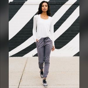 Zyia Dark Grey Peak Zipper Joggers
